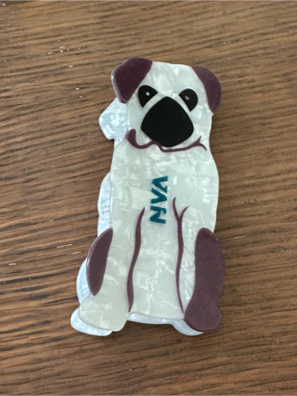 Pug dog plastic hair clip